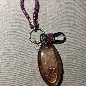 Purple Glitter Keychain with Strap for a 2022 Nissan Sentra Key Fob.
